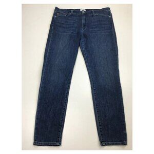 HUDSON 5 Pocket Logo Medium/Dark Wash BLAIR High Rise Waist Super Skinny Jeans